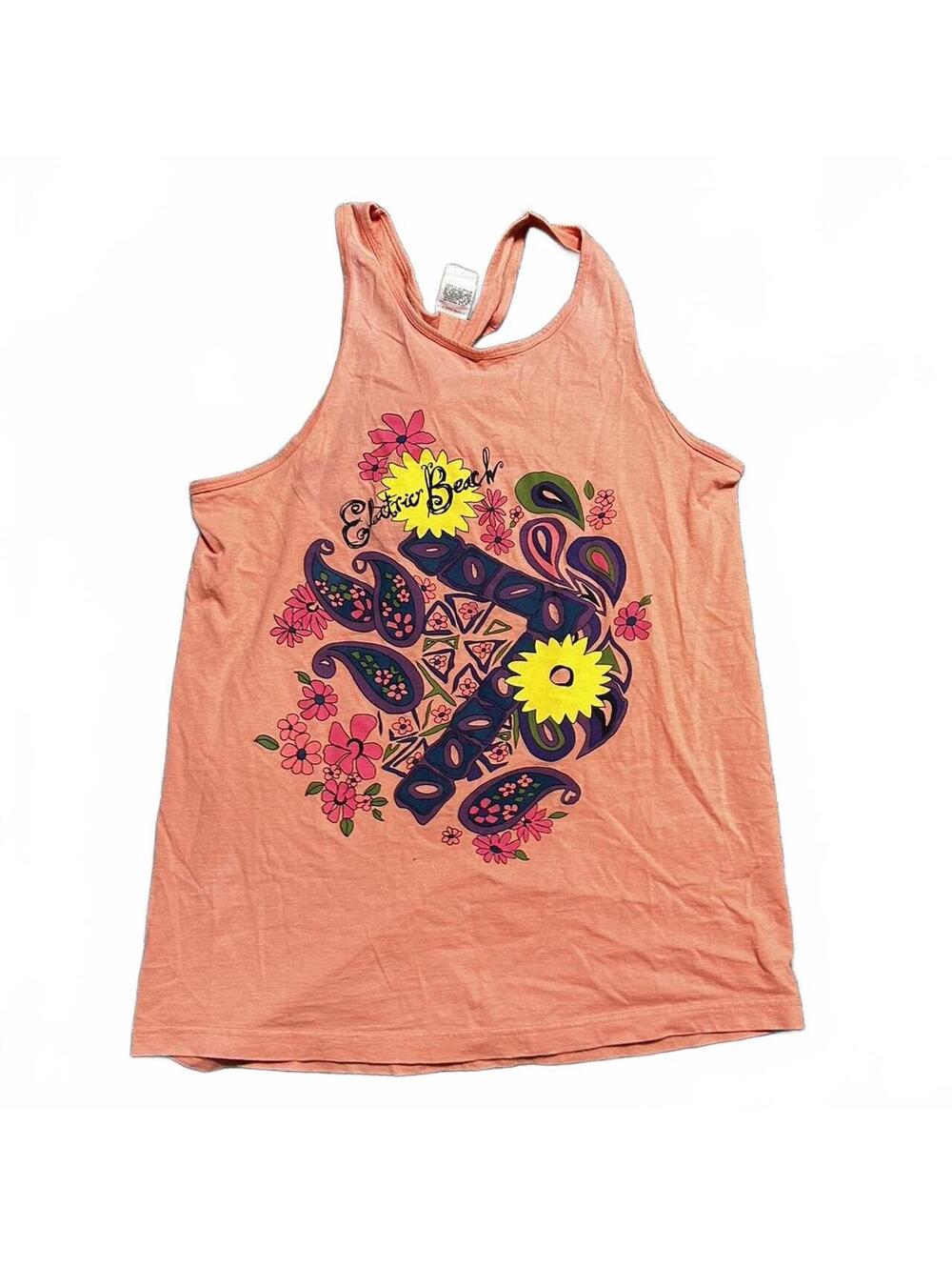 80s Jantzen Paisley Neon Retro Electric Beach Tank one Size